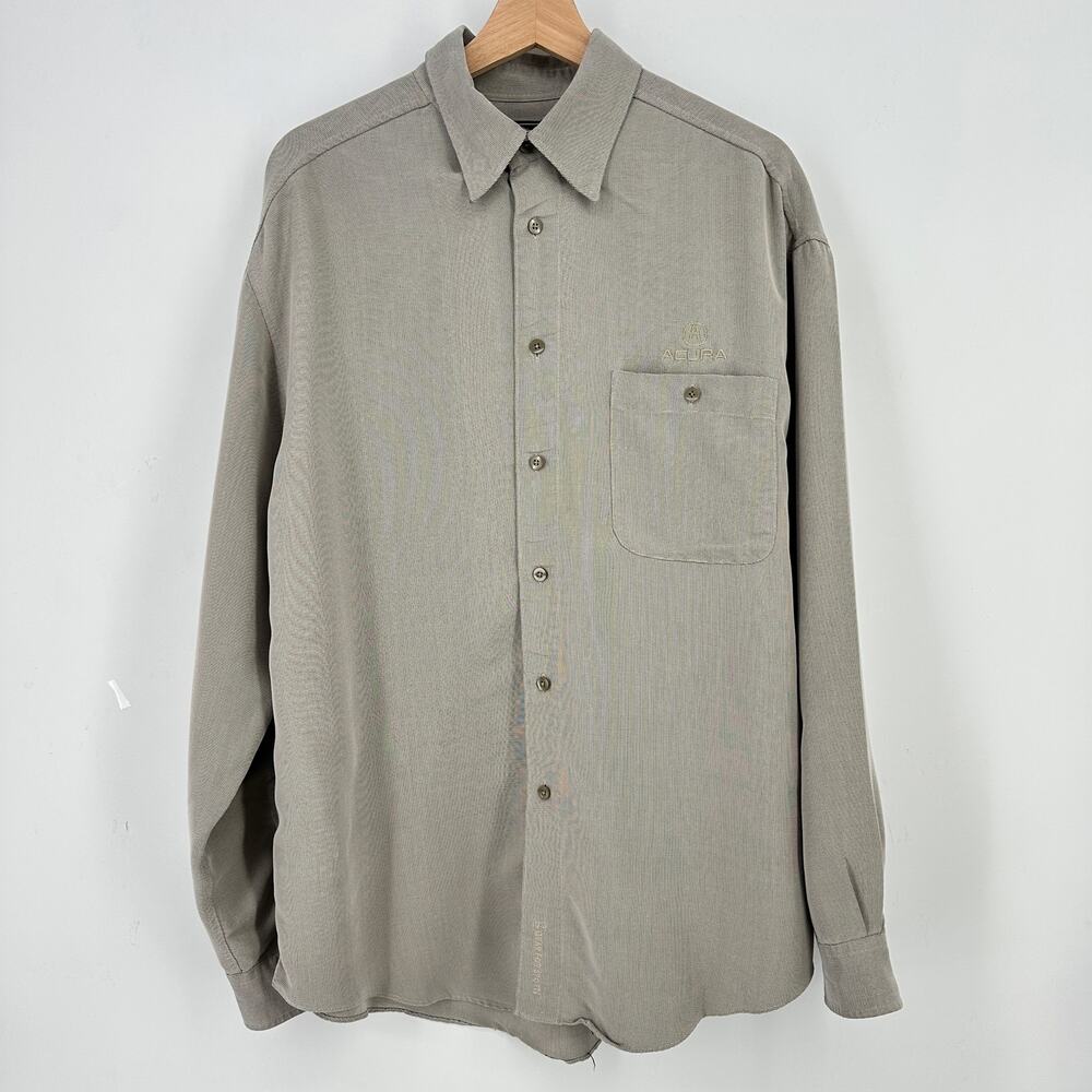 Gear For Sports Embroidered Acrua Logo Long Sleeve Shirt Mens Sz Large Beige